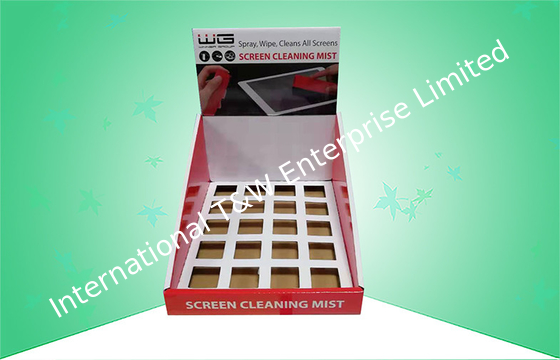 কেনা এসজিএস অনুমোদনের কার্ডবোর্ড কাউন্টার সন্নিবেশকারী সহ বক্স বিক্রয় স্ক্রিন ক্লিনার প্রদর্শন করে online manufacture