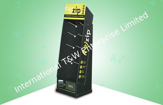 ভালো দাম Promoting Corrugated Display Stands , Cardboard Floor Display Stands With Plastic Hook অনলাইন