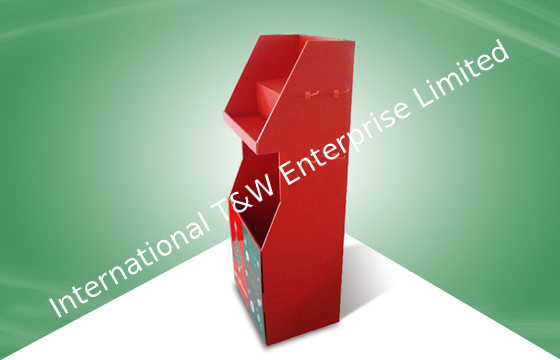 ভালো দাম Red Free Standing Display Unit Cardboard Floor Display with Hooks for Christmas Gifts অনলাইন
