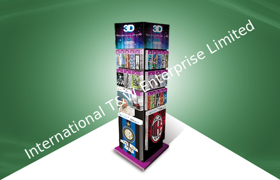 ভালো দাম Four Face Show Cardboard Display Stands , Floor Standing Display Units To 3d Poster Cards অনলাইন