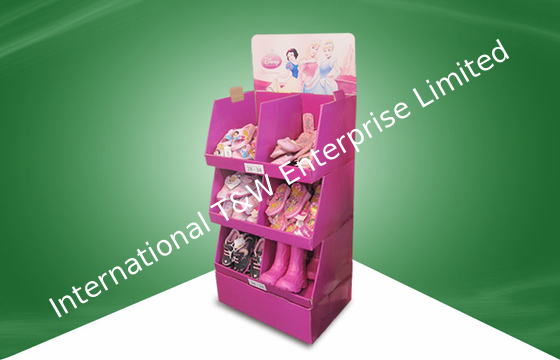 Stack - up Cardboard Floor Display Stands , Disney Shoes PDQs Display