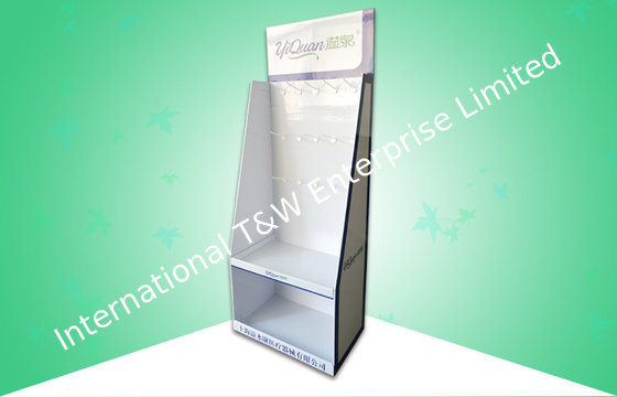 ভালো দাম OEM / ODM পিওএস প্রদর্শন স্ট্যান্ড, হুক্স / তাক সঙ্গে ঢেউতোলা কার্ডবোর্ড তল প্রদর্শন অনলাইন