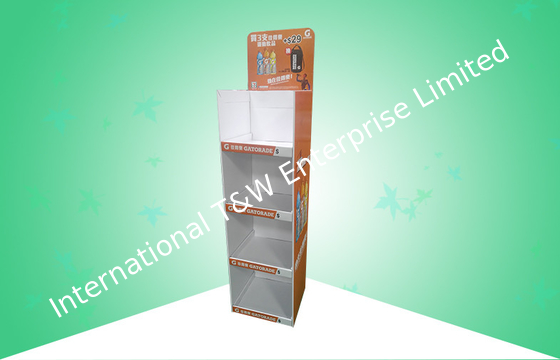 ভালো দাম দৃust় 4 শেল্ফ পিওএস কার্ডবোর্ড পরিপূর্ণ ডিজাইনের সাহায্যে পানীয়গুলি প্রচার করে অনলাইন