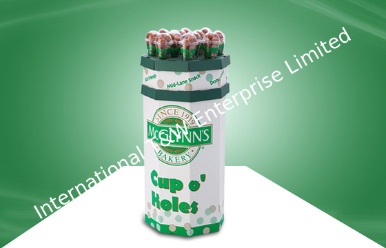 ভালো দাম 8 Faces  Recyclable Corrugated Cardboard Dump Bins Glossy / Matt PP Lamination For Cup Snacks অনলাইন