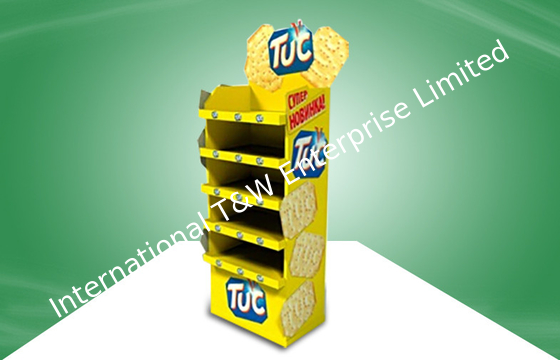 ভালো দাম Yellow CMYK Offset Printing POS Cardboard Display Stands With Five Shelf For Food অনলাইন